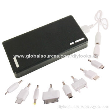 1,5000mAh Dual USB Smart Mobile Power Bank External Battery with Flashlight for iPhone